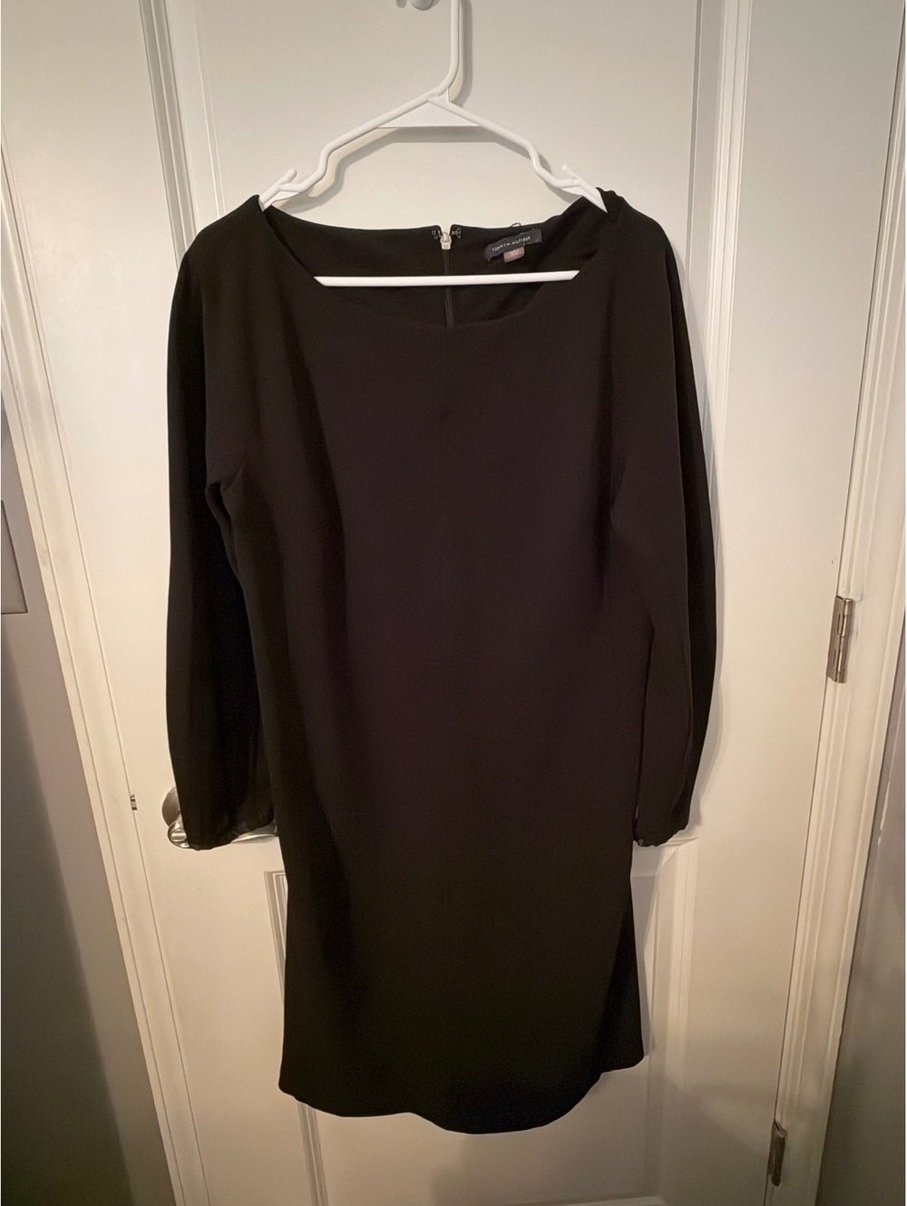 Tommy Hilfiger Black Long Sleeve Sheath Dress with Back Zip